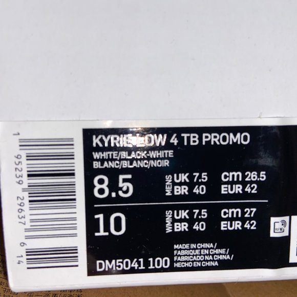 Nike Kyrie 4 Low TB Promo Wolf Grey Black Basketball Shoes DM5041-100 Men\'s main image 6